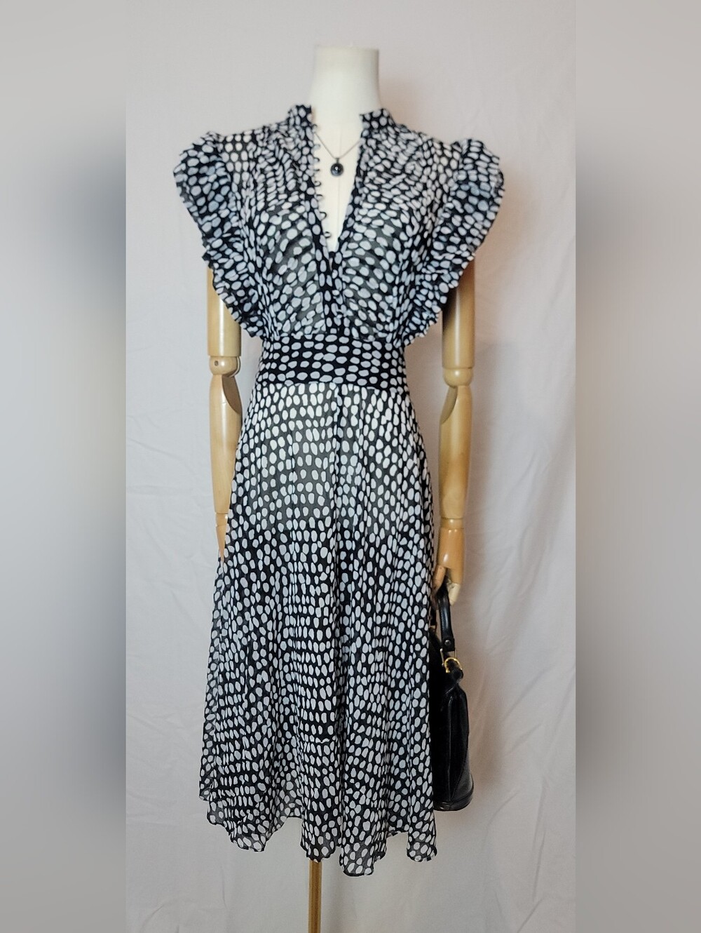 Club Monaco Saffra Printed Ruffle Midi Dress, Size 6